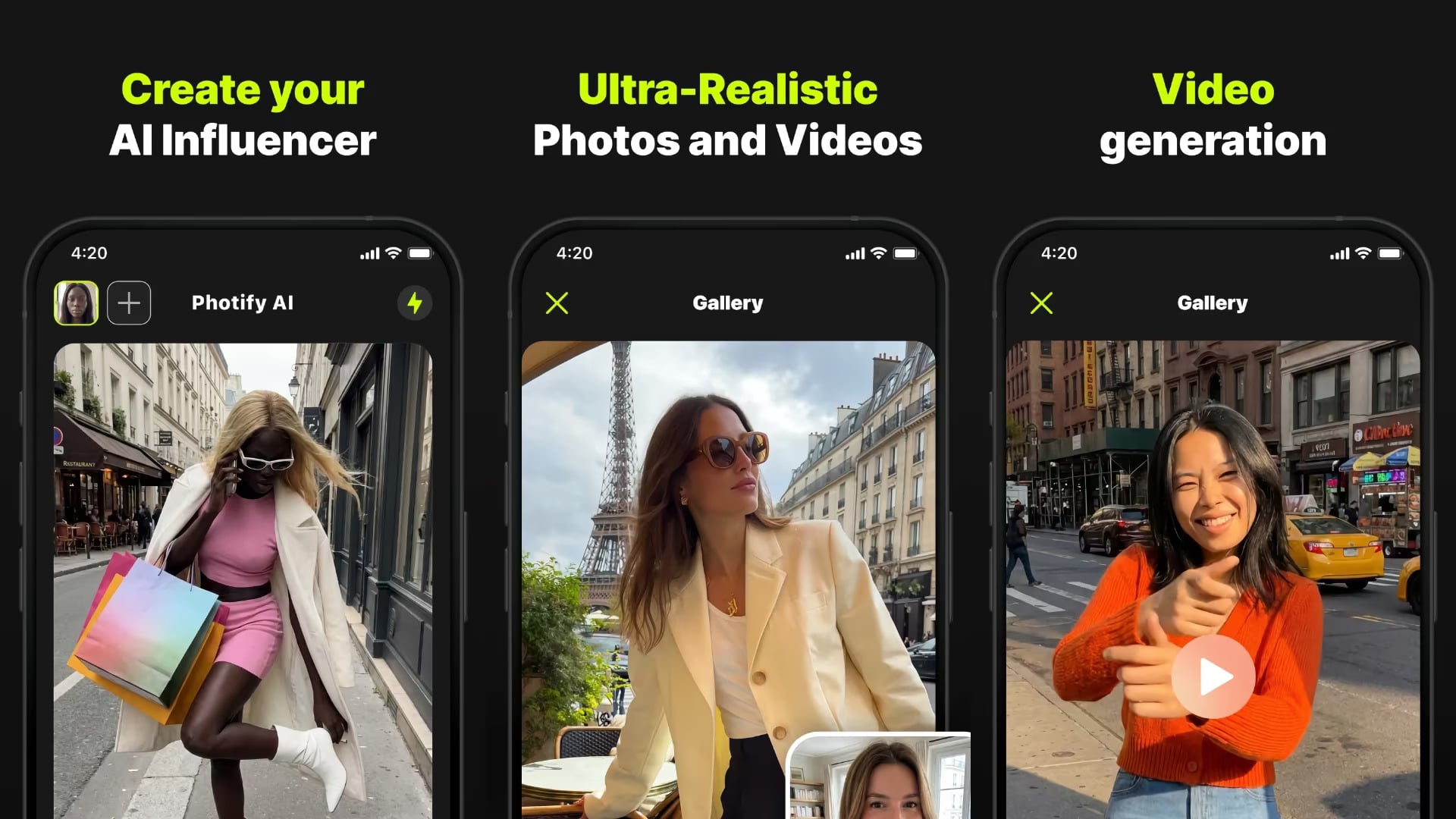 Application influenceur ia Photify AI