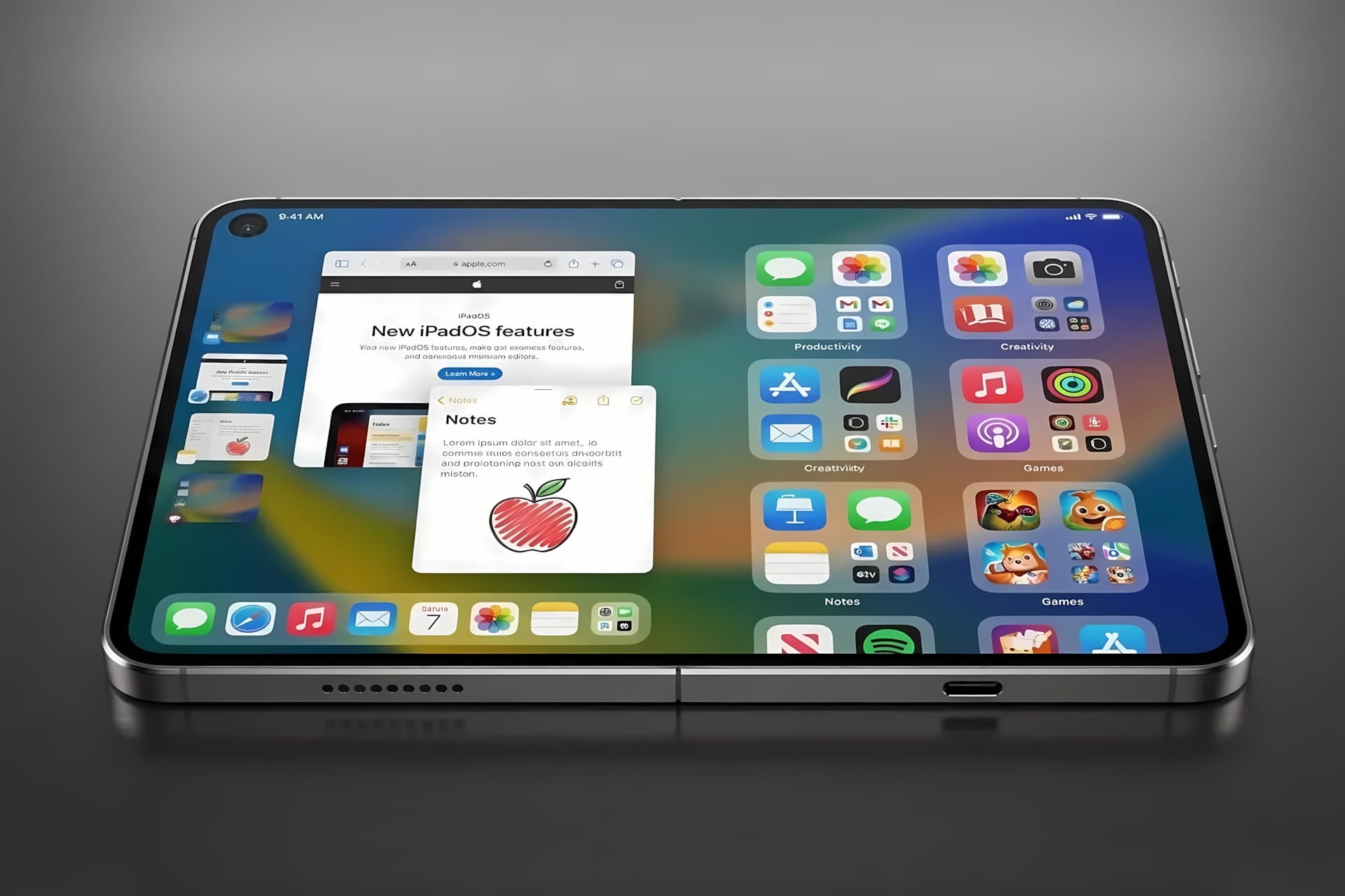 iPhone pliant ultra fold ouvert prototype pliable apple