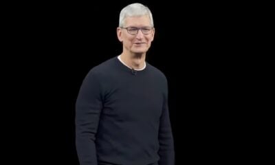 Tim cook sur scene conférene keynote apple