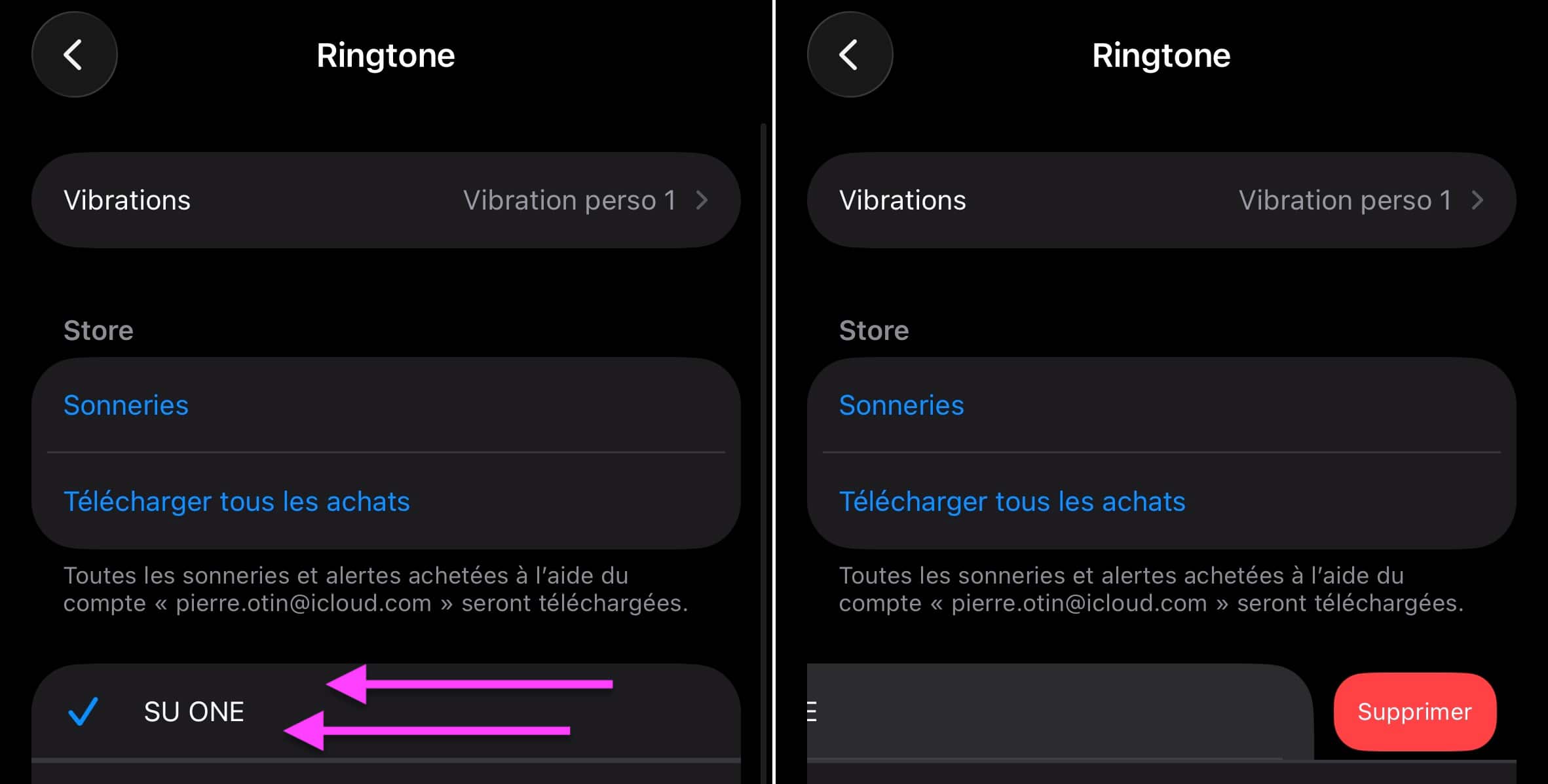 iOS 26 supprimer sonnerie