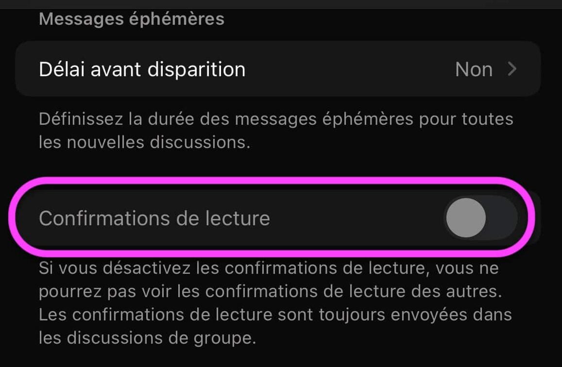 WhatsApp confirmation de lecture