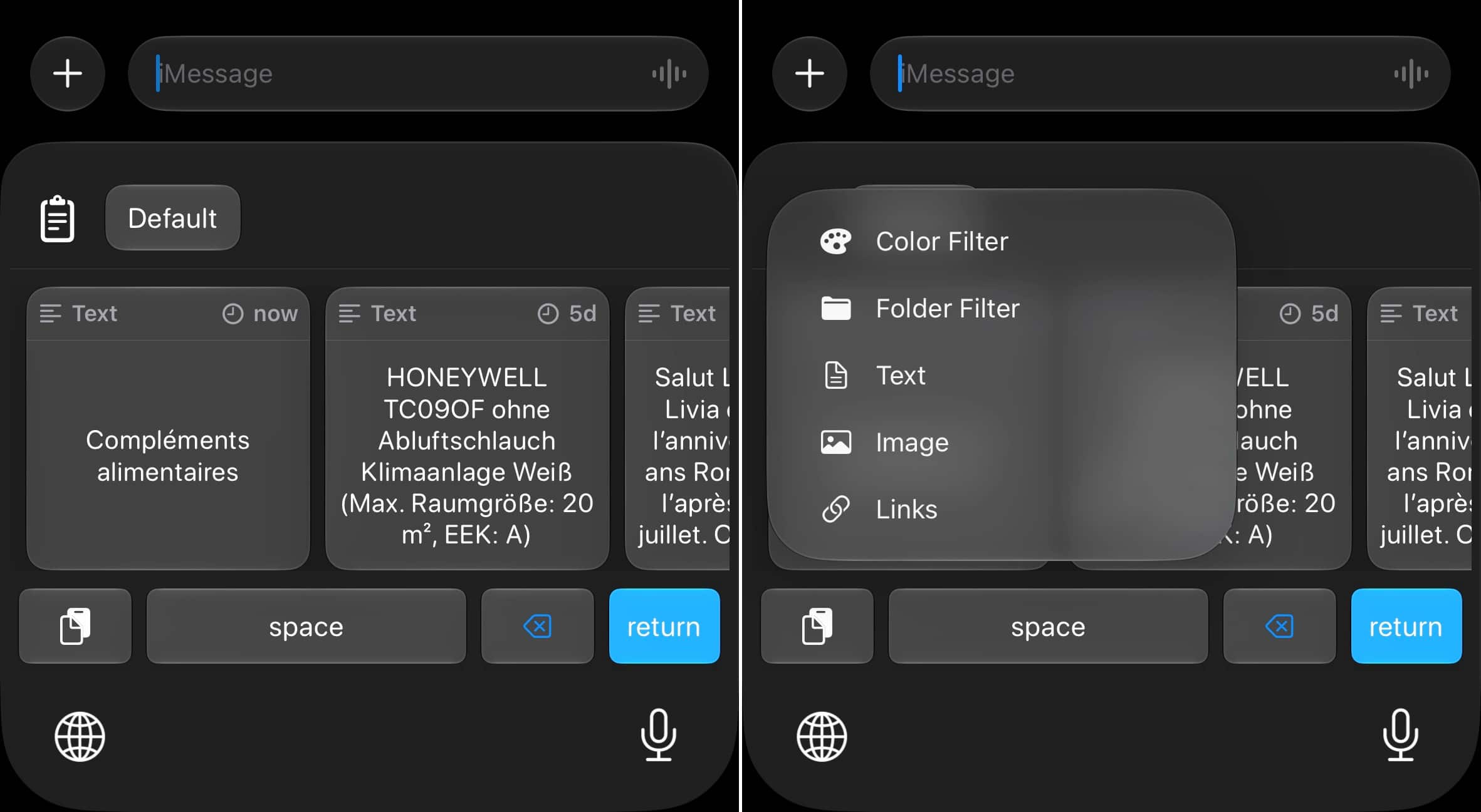 Historique clipboard iOS 27