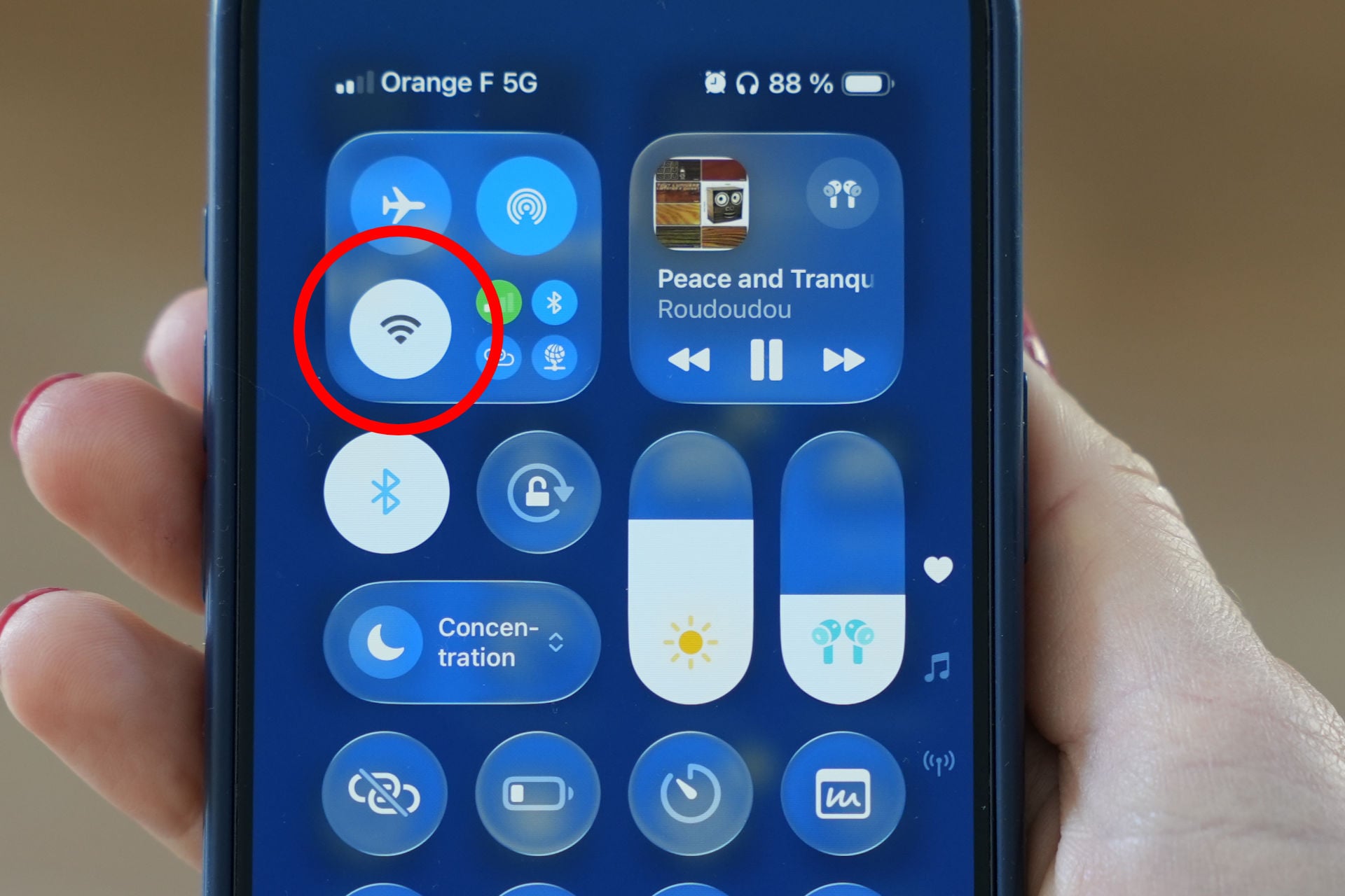 Centre Controle iPhone Wifi