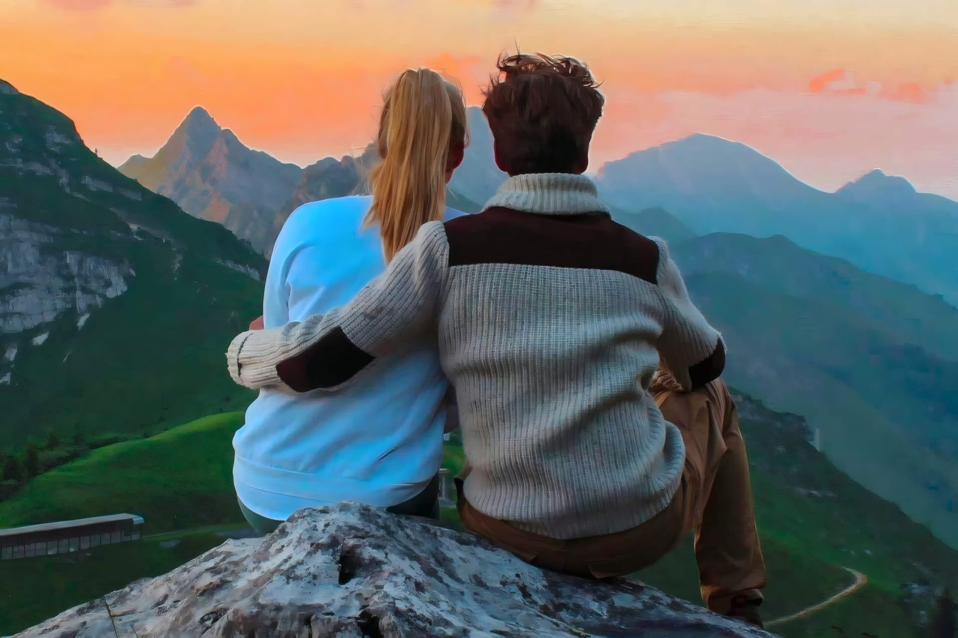 Couple paysage vacances