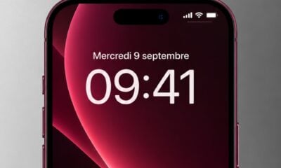 iPhone Pro bordeaux écran verrouillé