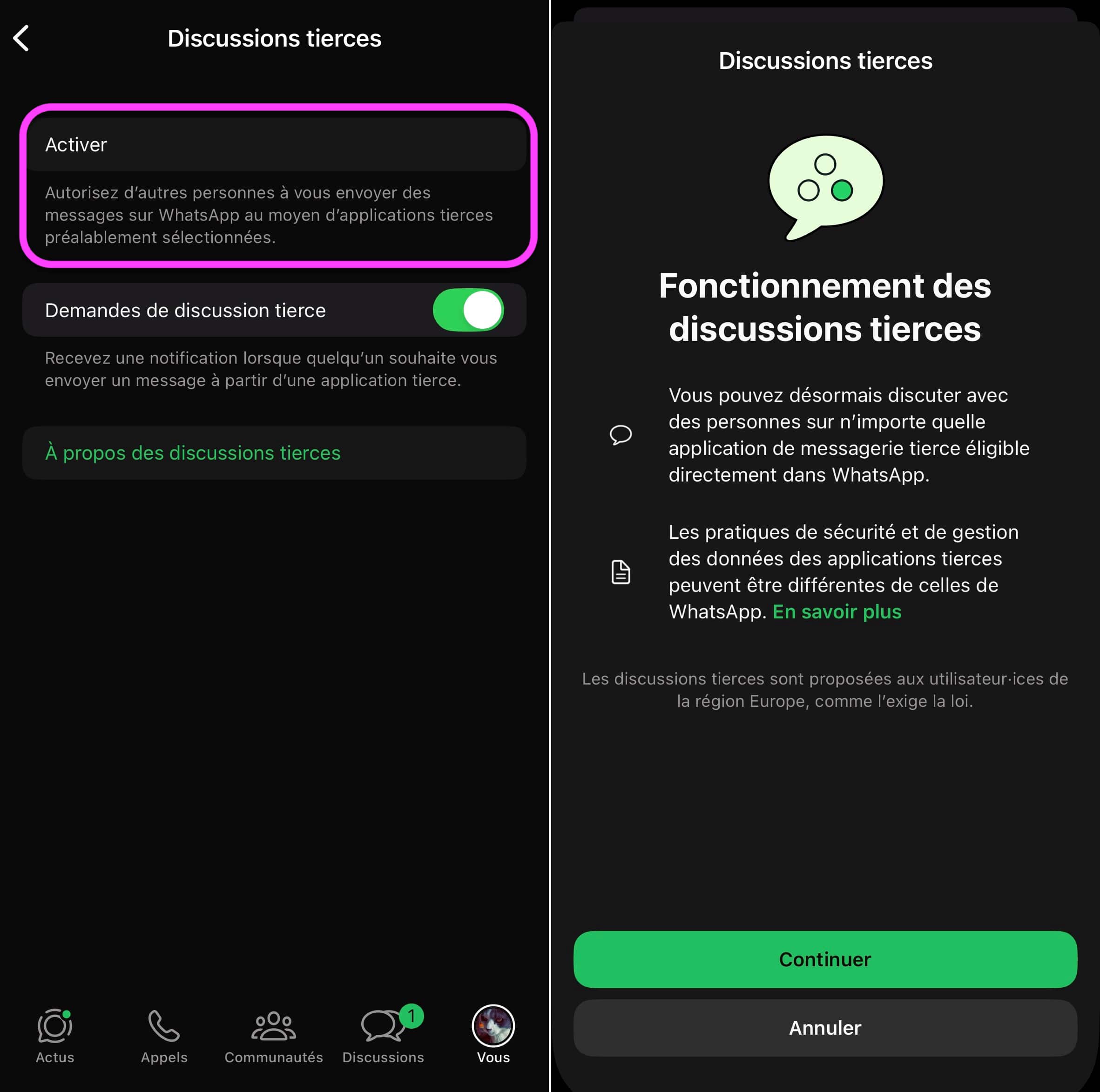 WhatsApp apps tierces