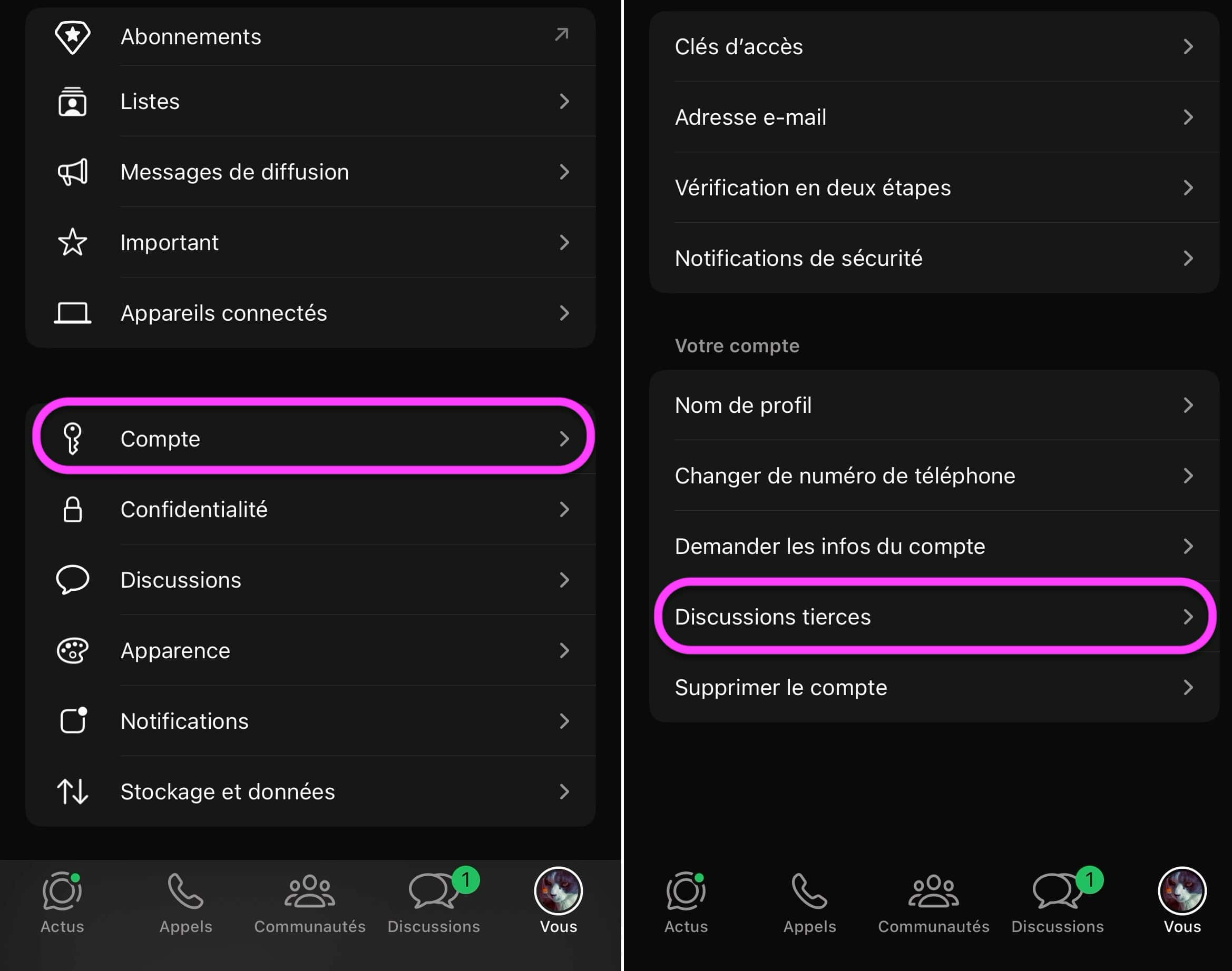 WhatsApp apps tierces