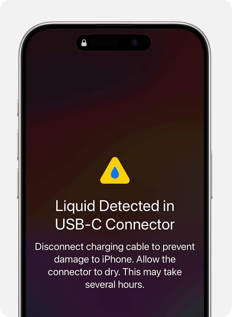 Alerte liquide iPhone