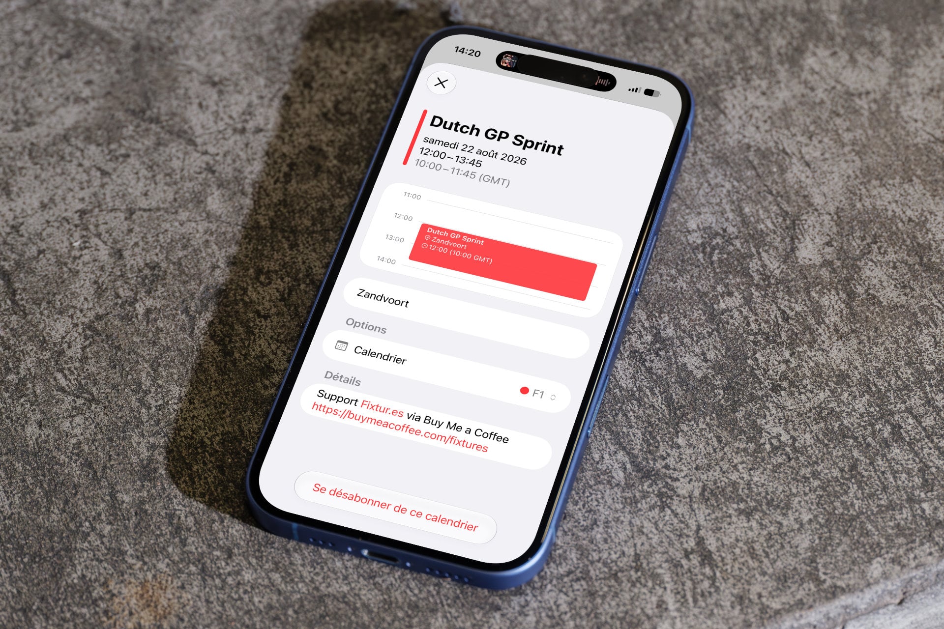 Apple calendrier sport