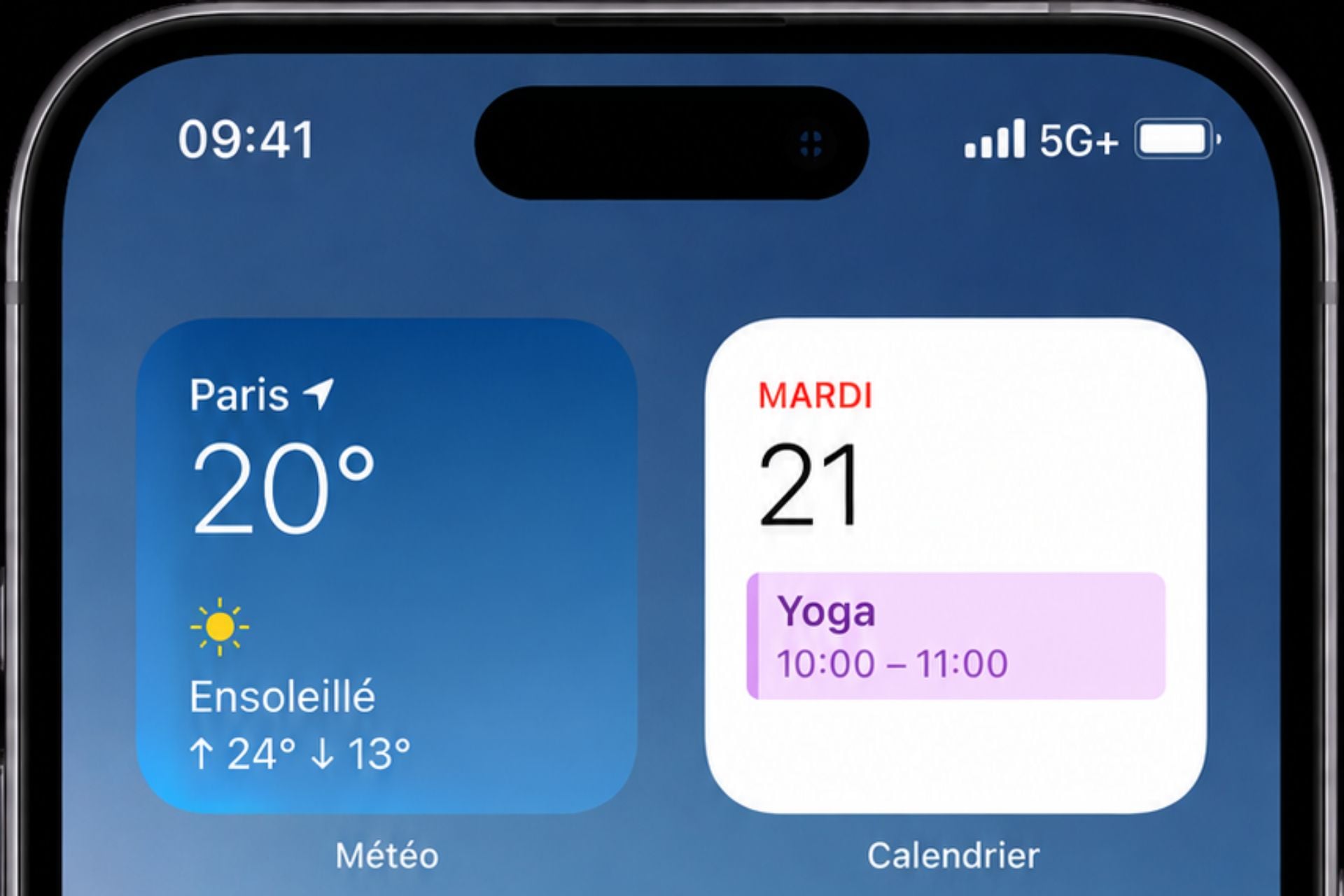 iPhone écran accueil 5G+