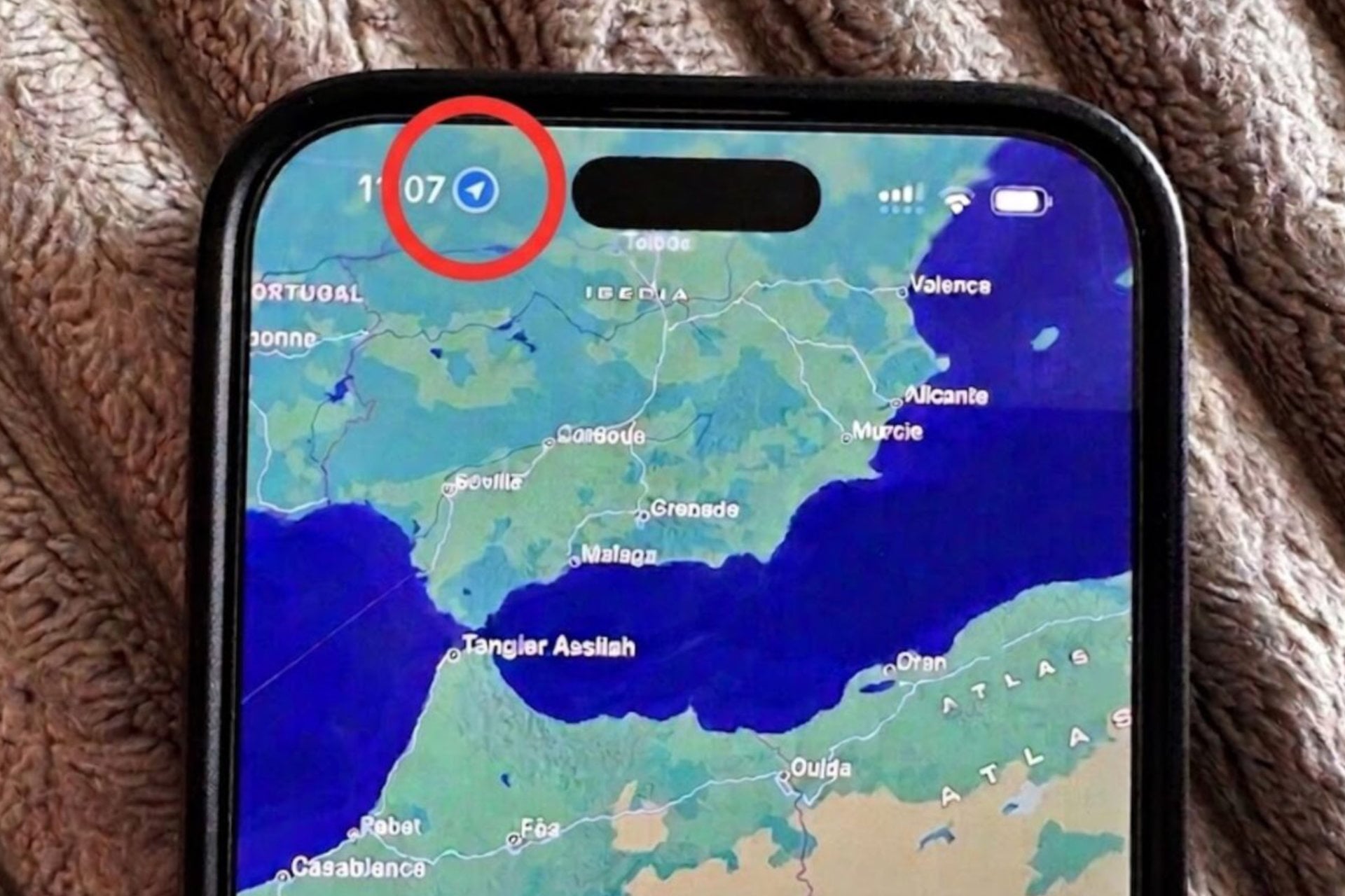 Point bleu iPhone apple