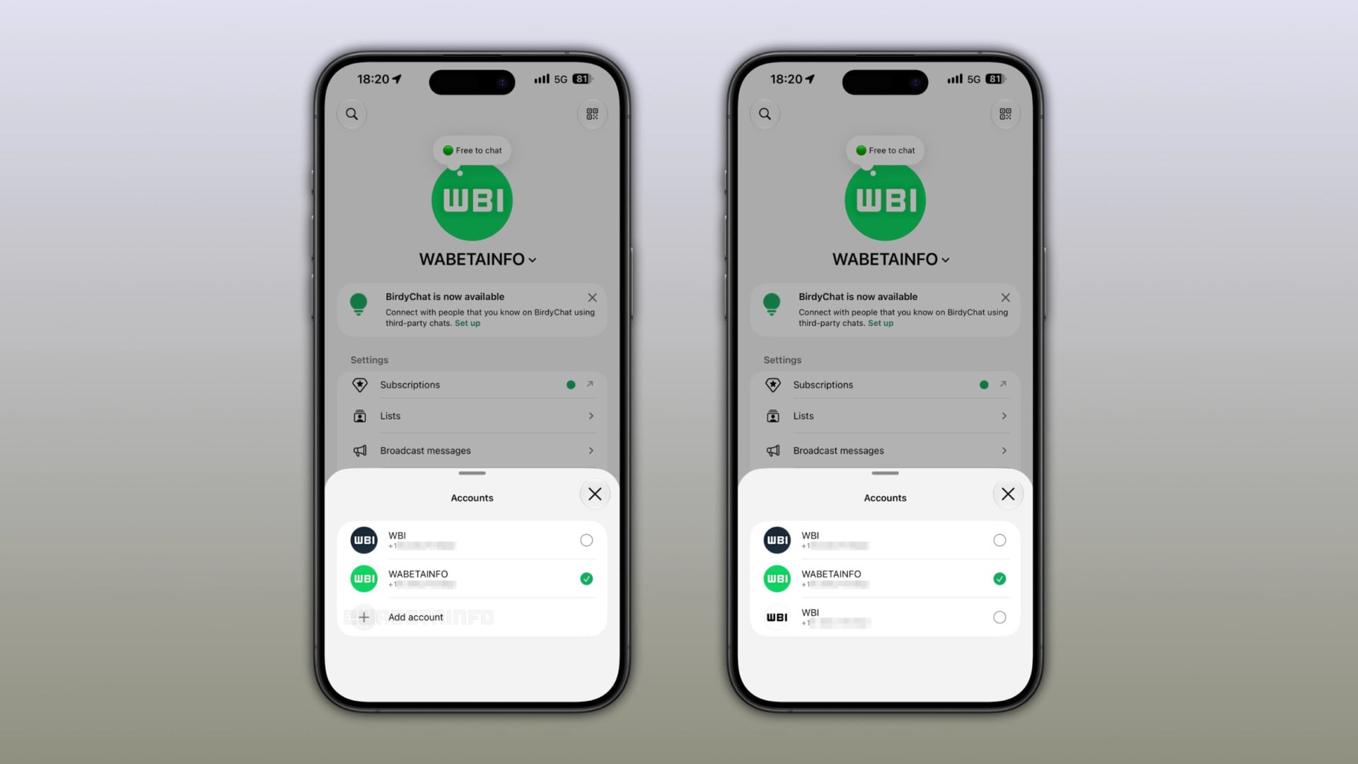 WaBetaInfo WhatsApp troisième compte