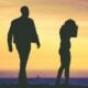 Couple dispute homme femme contre jour
