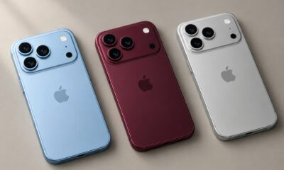 iPhone 18 Pro concept bleu, bordeaux, argent