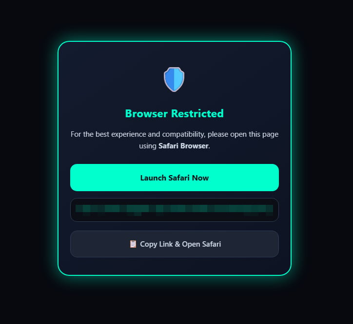 iPhone duo browser restricted