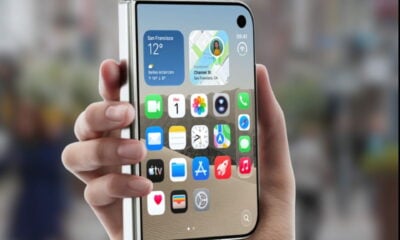 iPhone duo pliant fermé mains ville