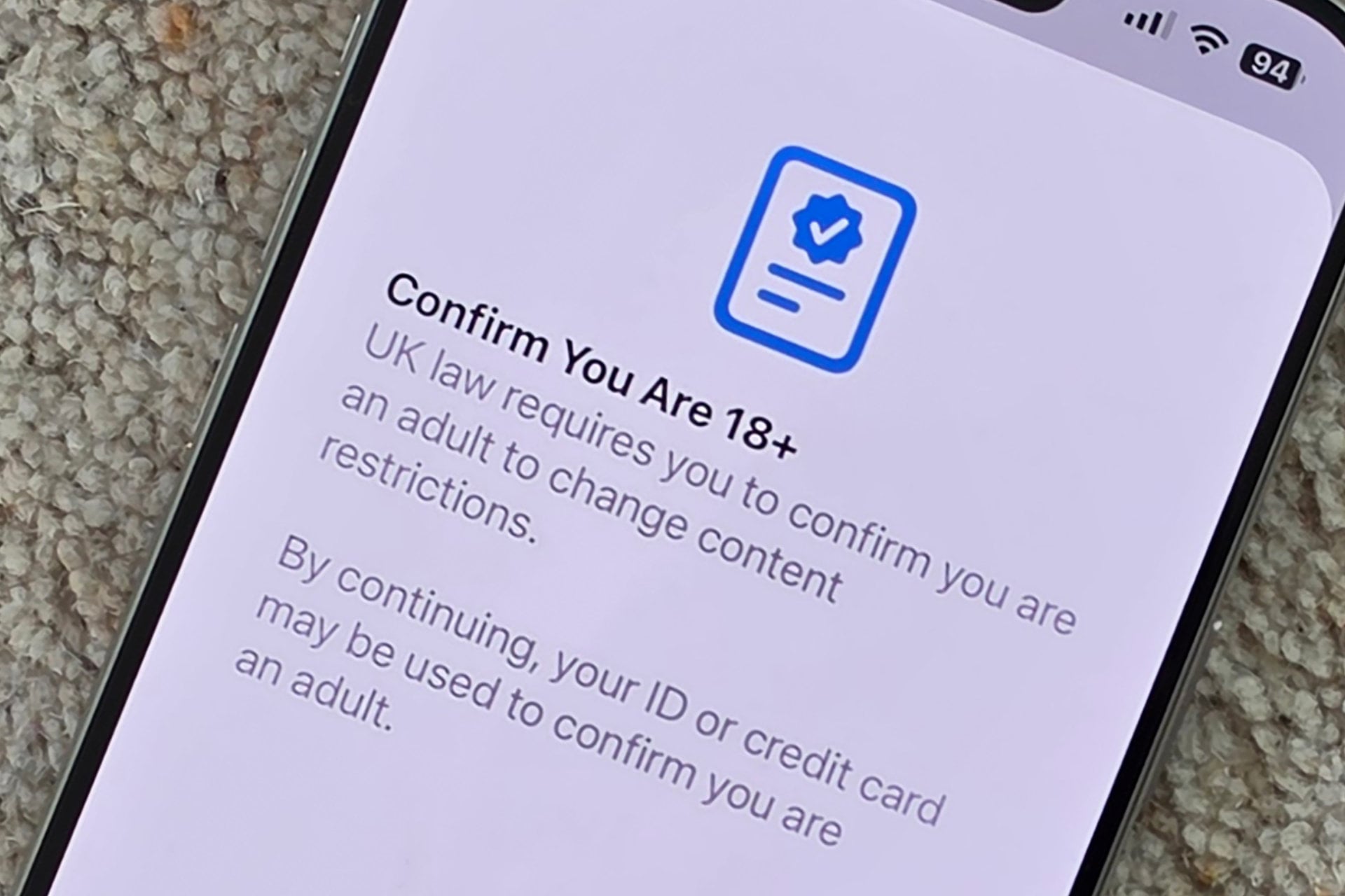 Apple verification age iPhone