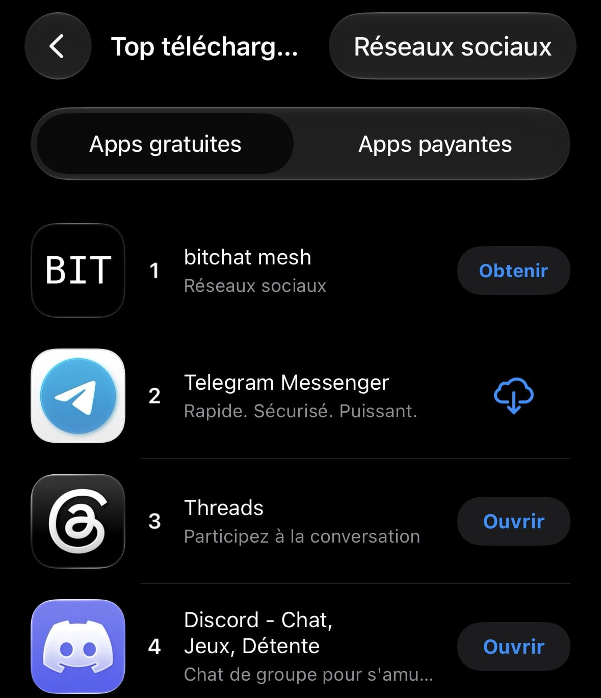 Bitchat mesh app store