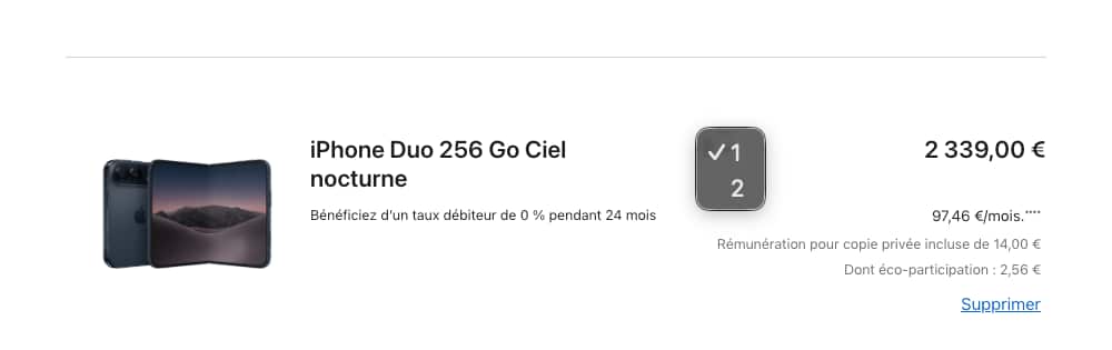 iPhone Duo achat limité