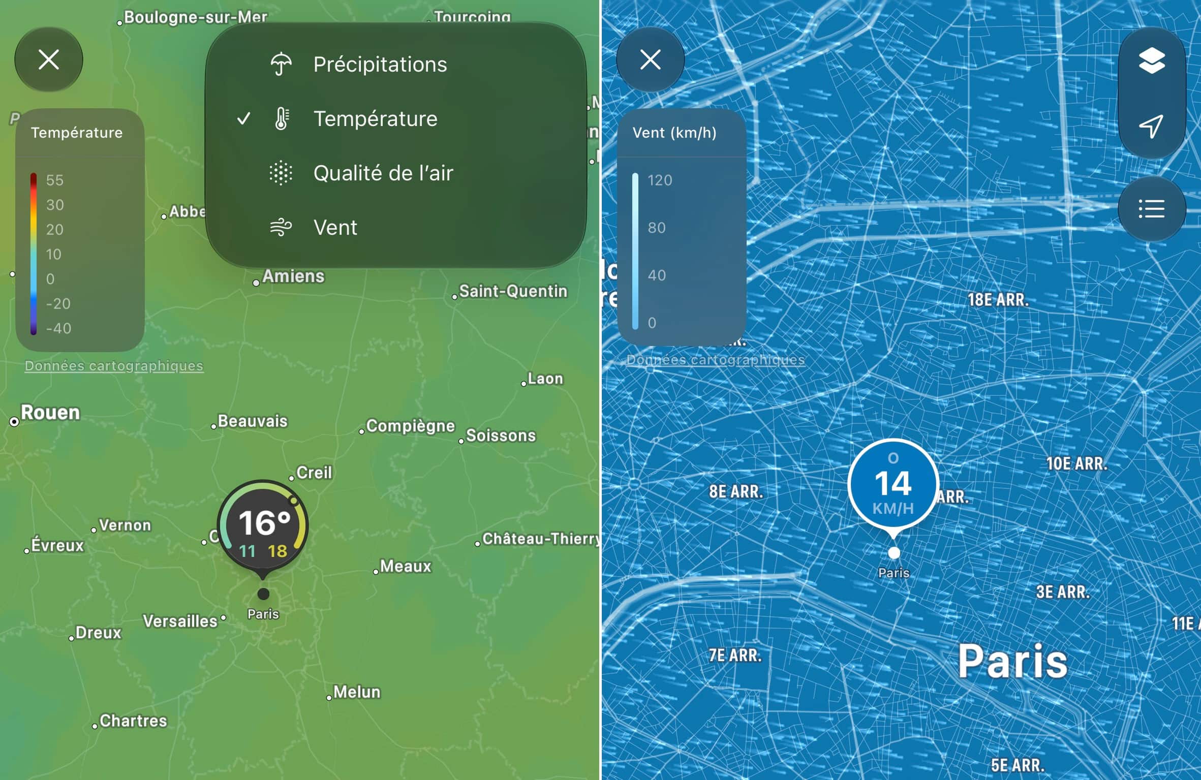 Météo cartes