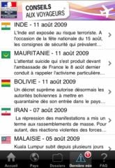 Conseils aux Voyageurs 02, août 2009