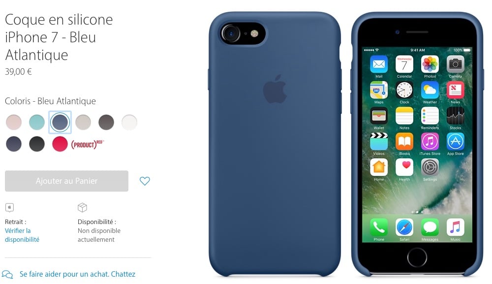 Apple Coque en silicone Gris Sable Apple iPhone 7 - Coque